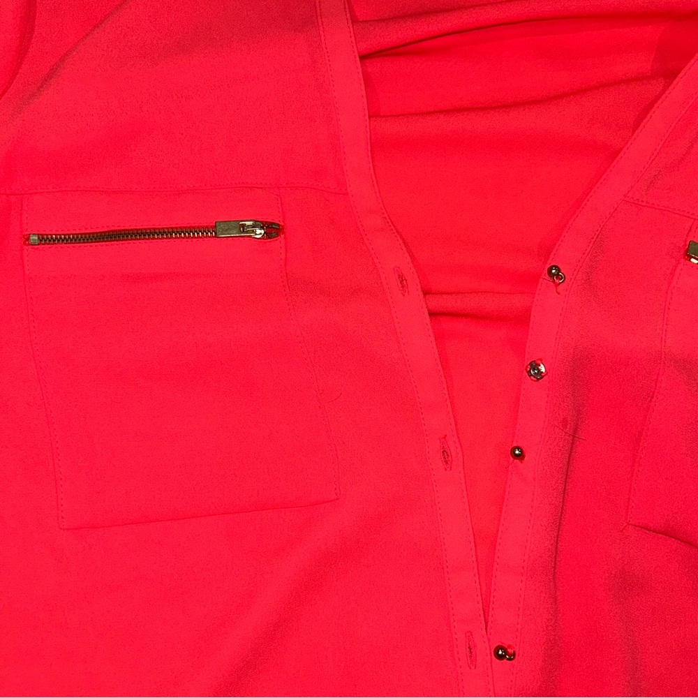 Express Red Button Down - Picture 3 of 10